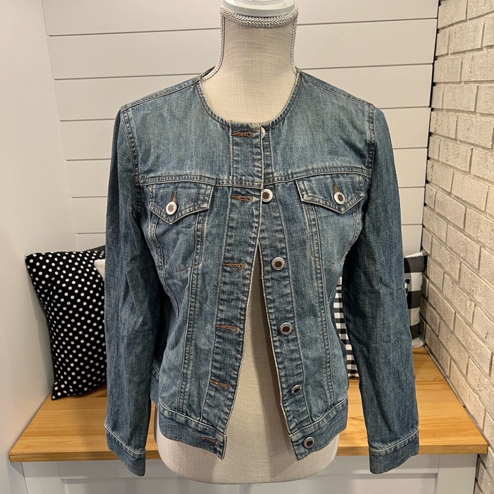 Women's Ann Taylor Round Collared Jean Jacket